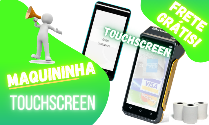 máquina de passar cartão touchscreen