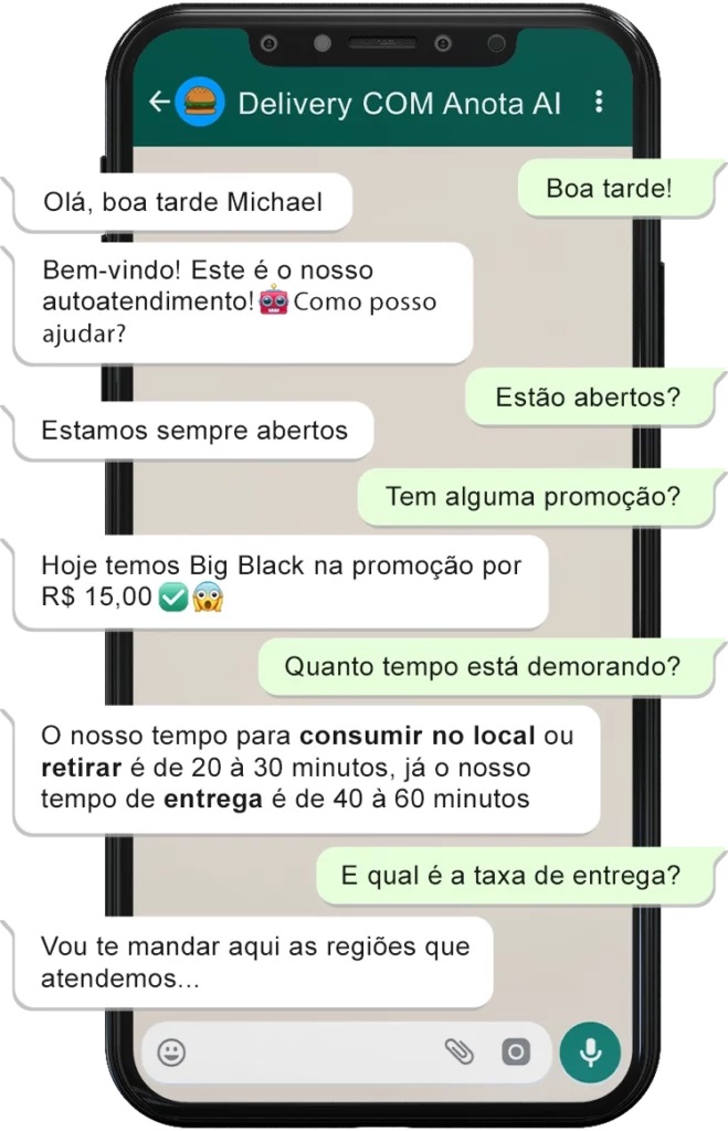 anota ai robozinho de atendimento whatsapp