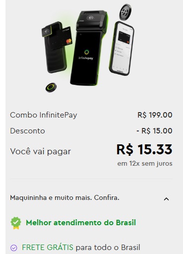 cupom desconto maquininha infinitepay