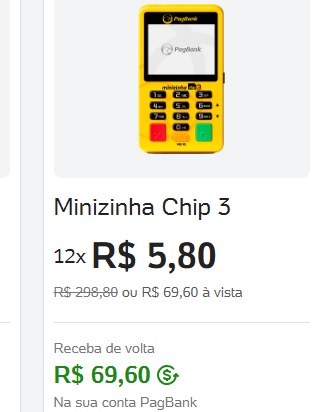 minizinha chip 3 promocao dinheiro de volta